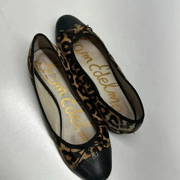 Sam Edelman Sara Ballet Flats Pony Hair Cap Toe Leather Slip On Shoes Size 7 - Picture 1 of 12